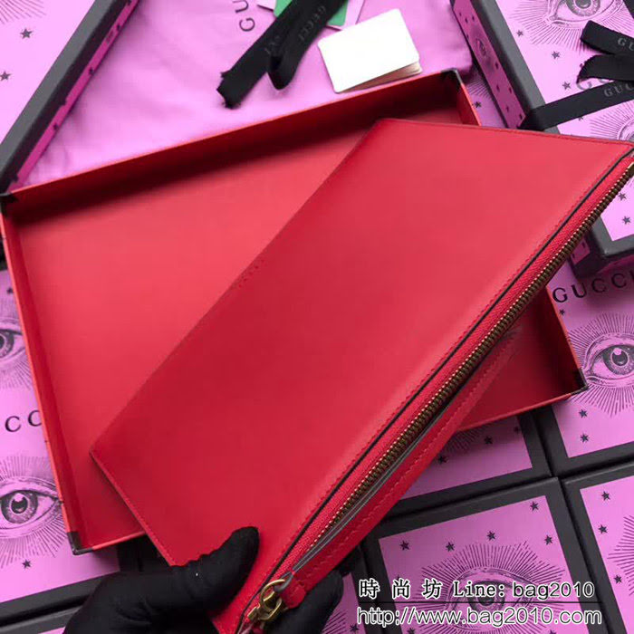 GUCCI古馳 歐洲正品原單 2018早春新款 狗頭刺繡限量版 萌萌手包 506280 粉狗pvc紅皮 WTG1543